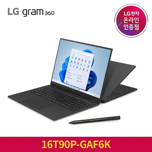 2021 LG 그램 360 16, 옵시디안 블랙, 16T90P-GAF6K, 코어i5 11세대, 256GB, 16GB, WIN11 Home