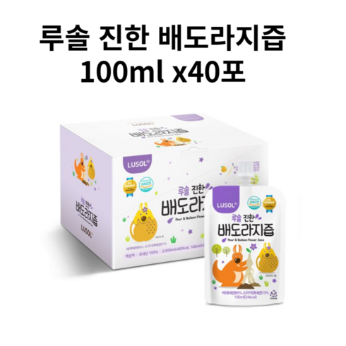 2023년 가성비 최고 도라지배즙 - 루솔이 만든 진한 배도라지즙 선물세트, 01_진한배도라지즙 100포, 2000ml, 2개