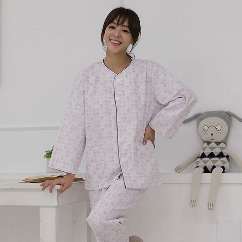 굿유 써클플라워 면 환자복 입원복 요양복 환의 세트