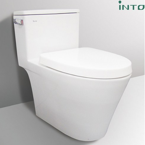 인토 세라믹 원피스 양변기 C-1200 화장실변기, 부속일체(시트+양부속+정심+앵글밸브), 1개