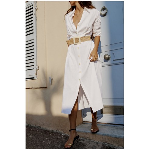 ZARA 자라 원피스 벨트 린넨 셔츠 드레스 휴양지 여행