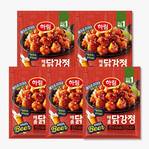 하림 매콤닭강정 250g 5봉, 10개