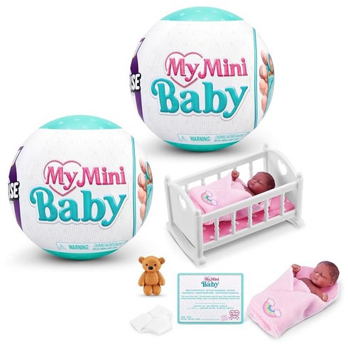 5 Surprise My Mini Baby Series 1 (2 Pack) by ZURU Collectible Mystery Capsule Toy for Girls Reali