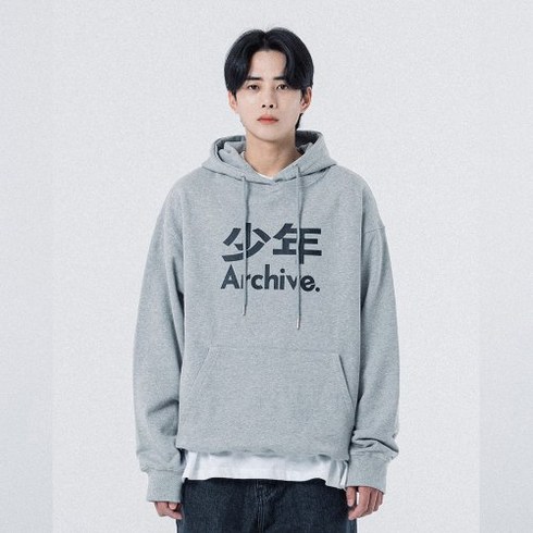 에이알씨 - B오와이 OY 에이알씨 ARC HIVE BIG LOGO HoodieGREY