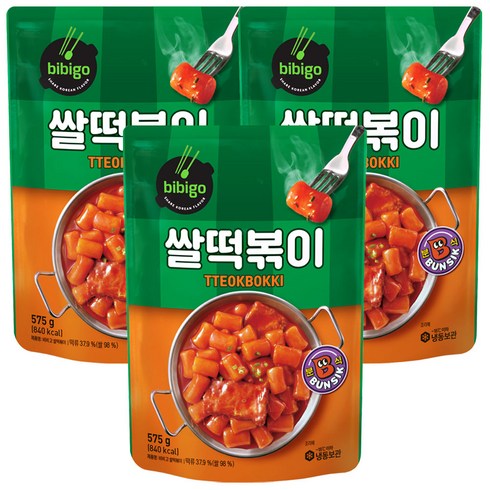 비비고 쌀떡볶이, 3개, 575g