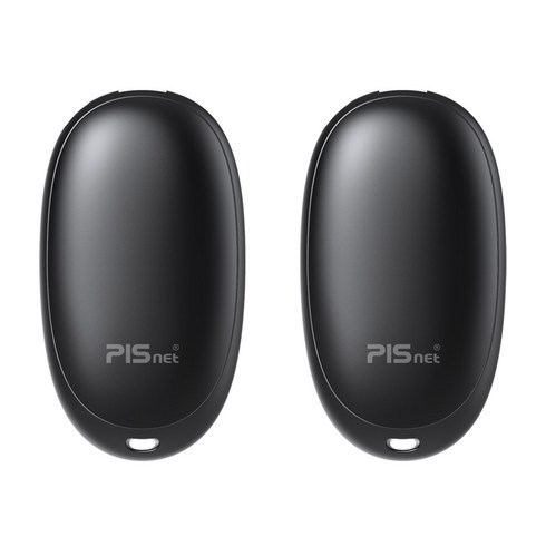 2023년 가성비 최고 pisnet손난로 - USB 충전식 손난로 피스넷 에그 휴대용 핫팩 1+1, 블랙+블랙