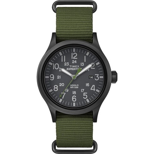 Timex 익스페디션 스카우트 남성 손목시계 그린 40mm 나일론 스트랩 (T49961) 3575232426