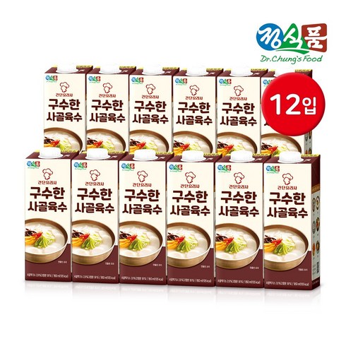 정식품채소육수 - 정식품 간단요리사 구수한 사골육수 950mlx12팩, 12개, 950ml