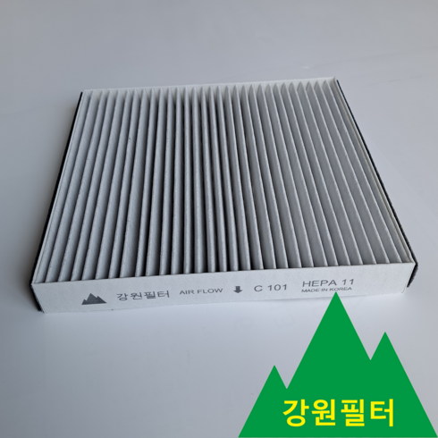 강원필터 현대기아 전차종 활성탄 구리 에어컨필터 자동차용 차량용 HEPA필터, 백토 W104, 1개