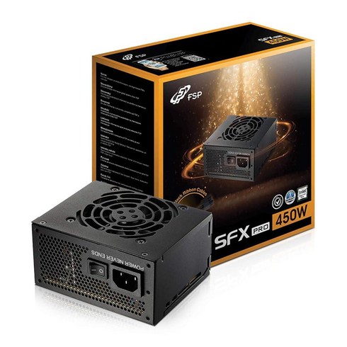 FSP 450W 미니 ITX 솔루션/SFX 12V / 마이크로 ATX 80 플러스 브론즈 인증 전원 공급 장치 (FSP450-50SAC), 1개