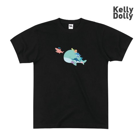 KellyDolly 브랜드 바다 친구들 5종 남자 여성 면 반팔티