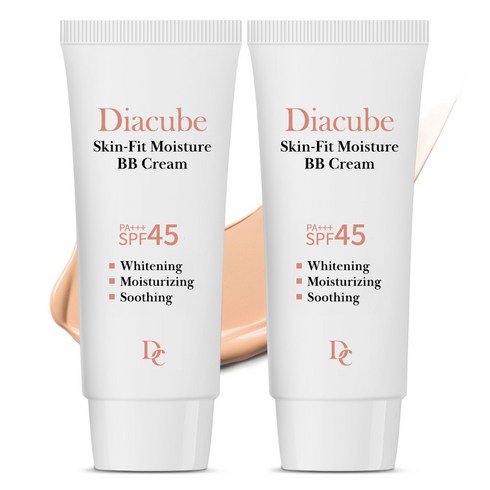 acuvue - 다이아큐브 스킨핏모이스처 선비비(BB)크림 SPF45 PA+++ 미백 주름개선 복합기능성, 2개, 50g, 자연스러운 베이지