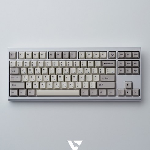 VARO V87A 핫스왑 유무선 3모드 블루투스 알루미늄 기계식키보드, 리니어 퍼플, 화이트