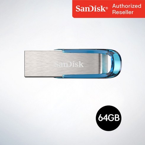 2023년 가성비 좋은 usb - 샌디스크 USB 메모리 Ultra Flair 울트라 플레어 USB 3.0 CZ73 64GB 트로피칼블루, 64기가