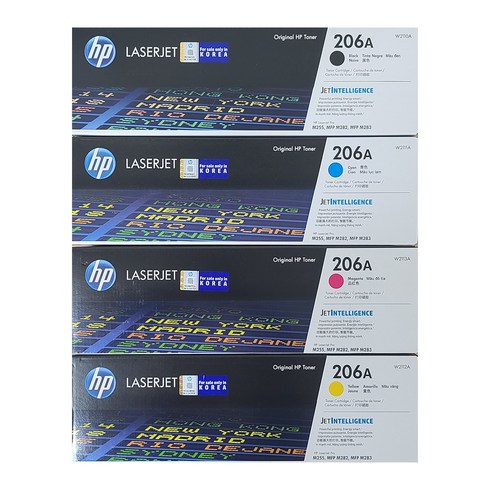 정품토너 - HP 토너 206A W2110A W2111A W2112A W2113A 4색 세트, HP 정품토너 NO.206 [4색세트], 1세트