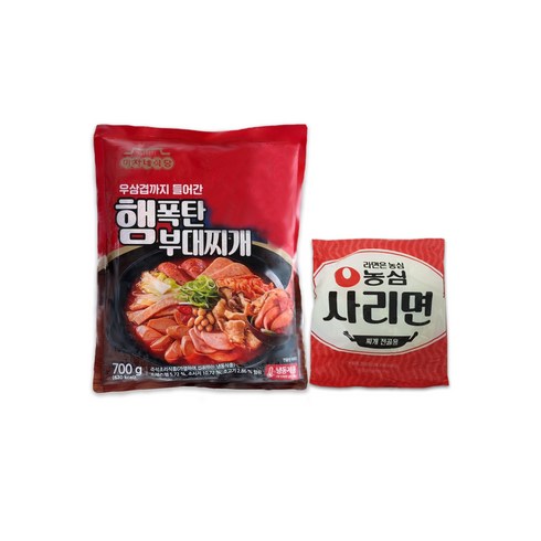 [방송구성] 미자네식당 햄폭탄&우삼겹 부대찌개 9팩+라면사리 5개 700g, 9개