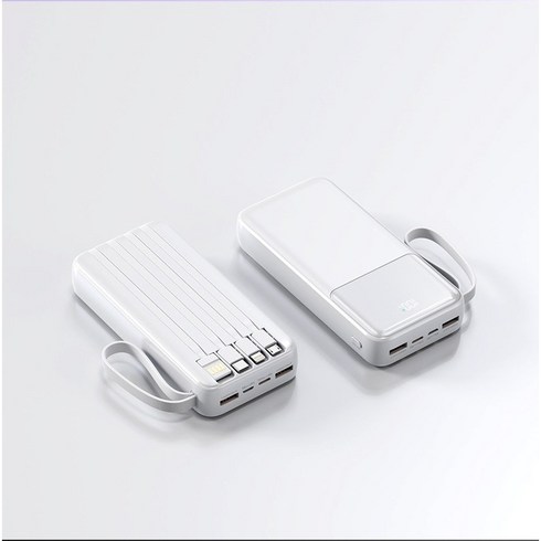 PYHO 보조배터리 66W급속충전 대용량 30000mAh 자체선, 흰색