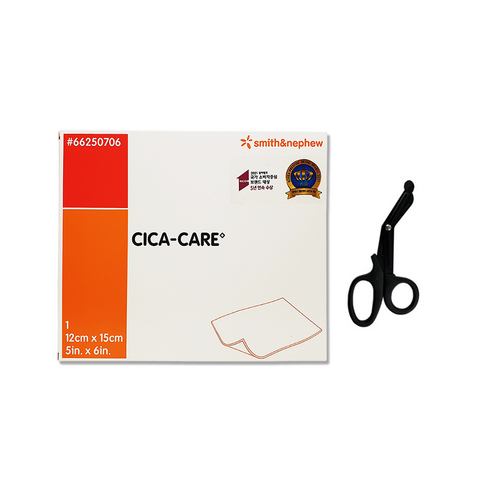 시카밴드 - 스미스앤네퓨 시카케어 실리콘 겔 시트 흉터관리 밴드 12cmx15cm + 안전가위, 1개, 1개입