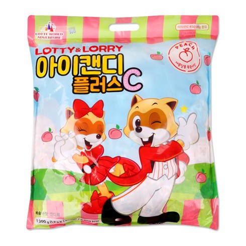 로티&로리 아이캔디 플러스c 1000정 복숭아맛, 1.2kg, 1개