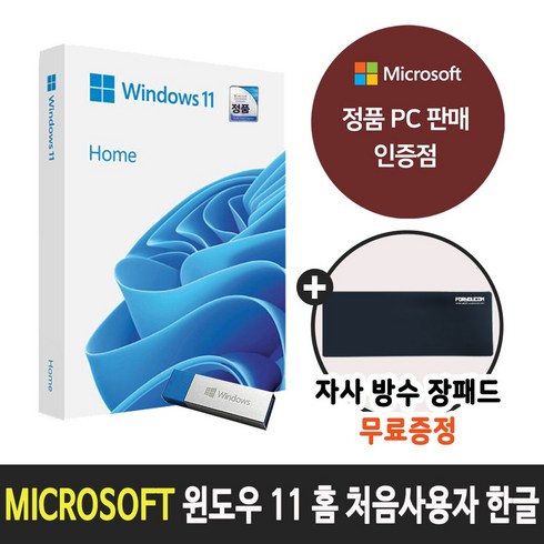 정품 Microsoft Windows 윈도우 11 홈 FPP 64bit 한글 USB 인증키, 한글 처음사용자용