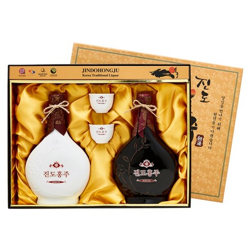 진도홍주가격 - 대대로 진도홍주 루비콘도자기세트 40도 400ml x2, 2개