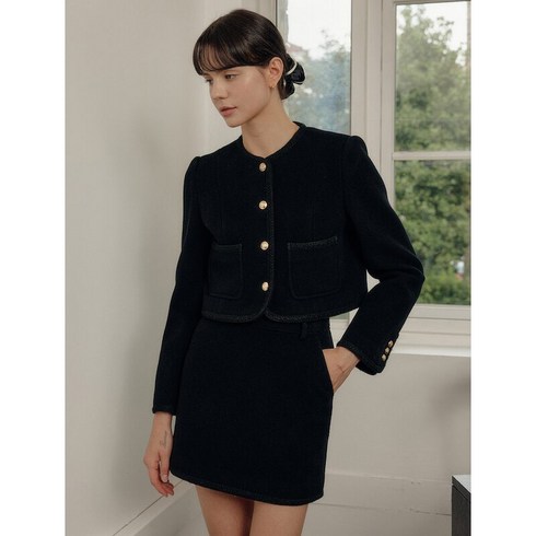 룩캐스트 여성용 라나 트리밍 울 자켓