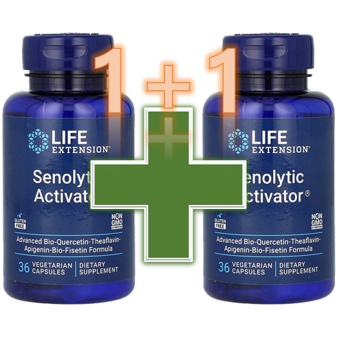 1+1 Life Extension 라이프익스텐션 세놀리틱 활성제 Senolytic Activator 베지 캡슐 36정 약들약 고약사 / 해외직구 미국정품, 2개