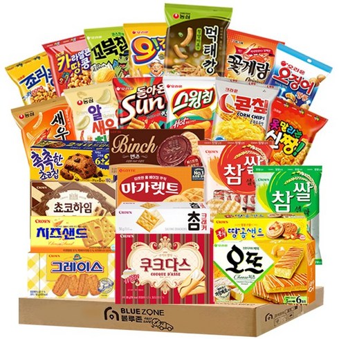 인기과자 25종세트(먹태깡+알새우+새우깡+썬+스윙+꼬북+오감자+꽃게랑+오땅+신짱+죠리퐁+카땅+마가렛+선과+설병+콘칲+쿠크다스+참크+그레이스+땅샌+오뜨+치샌+빈츠+초코하임+촉촉), 1개