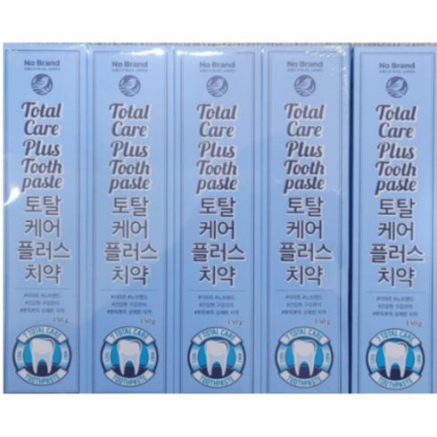 노브랜드 토탈케어 플러스 치약 150g X 5개 치약, 1개