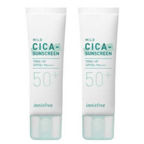 이니스프리 트루 마일드 시카 무기자차 선크림 50ml(SPF50+) X2개, 이니스프리 무기자차 선크림 50mlX2개