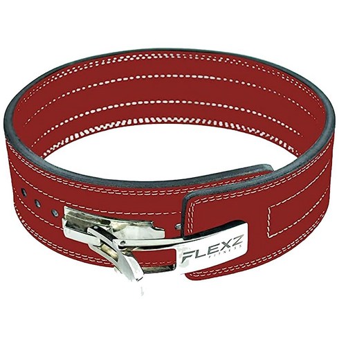 Flexz 피트니스 레버 역도 가죽 벨트 10mm 파워리프팅 체육관 남성 및 여성용 데드리프트 스쿼트를 위한, 10mm Red, 1개