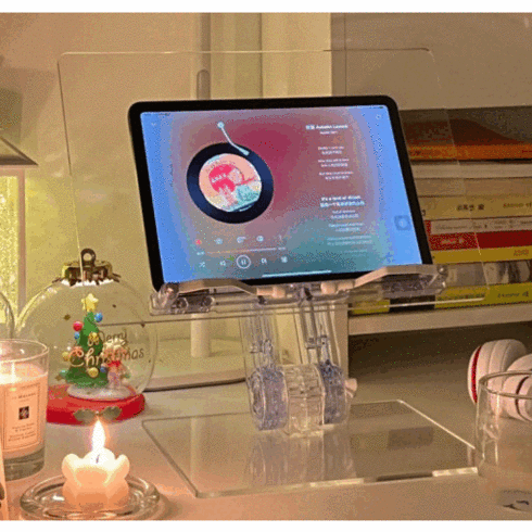 풀템 휴대용 투명 아크릴 독서대 높이 조절 북스탠드