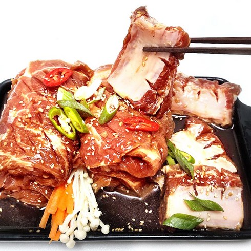 하남이조 국내산 뼈 있는 돼지왕구이 (4kg 10대) 양념 숯불 갈비 구이 돼지고기 식당 및 업소용 갈비, 1개, 4kg