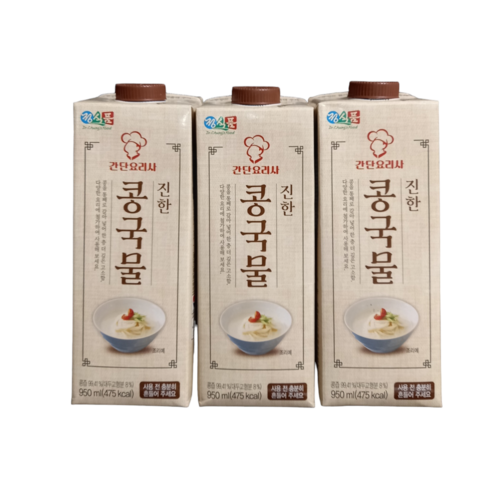 진한 콩국물 오리지널5팩야채육수2팩 - 정식품 간단요리사 진한 콩국물 950ml 3팩, 3개, 3개