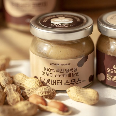 러브앤피넛 무첨가 국산 땅콩버터 스무스 [원산지:국산], 1개, 110g