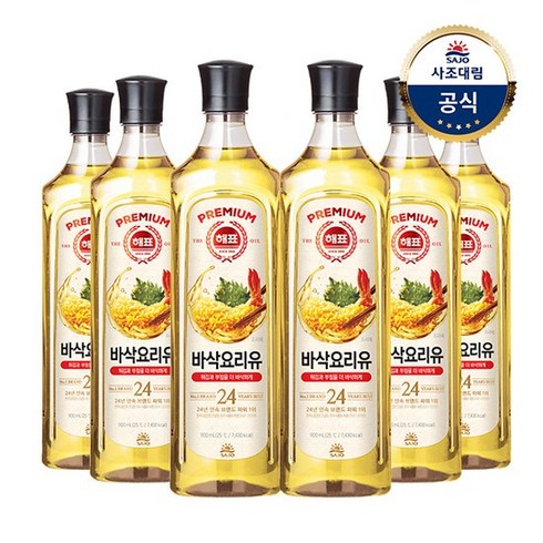 [KT알파쇼핑][사조대림] 바삭요리유 900ml x6병, 6병
