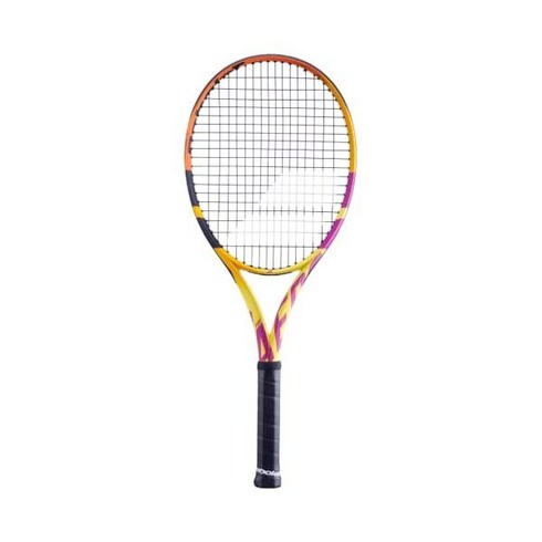 Babolat 퓨어 에어로 라파 테니스 라켓 - 16g 화이트 Syn Gut 중간 범위 장력, 4 1/8 Grip