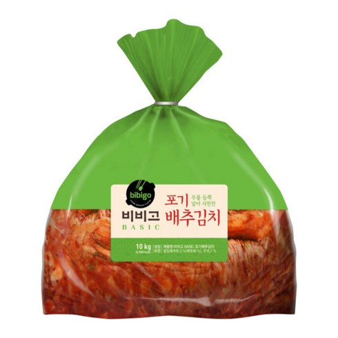 비비고 베이직 포기 배추김치 10kg 시원하고 달큰한 감칠맛