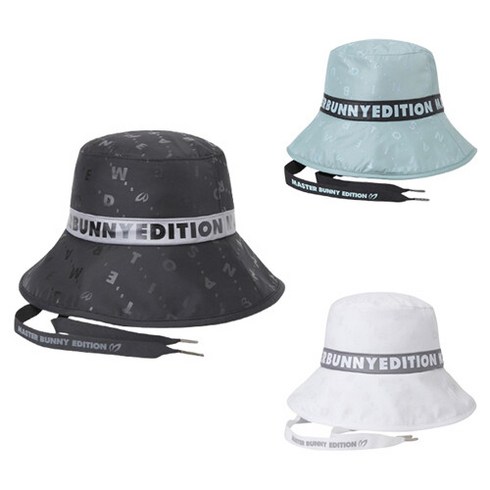 [마스터바니] 골프 KQF 431B3CP628_BK 블랙 공용 레터링 패턴 버킷햇 3종 택, 색상:03_431B3CP628_WH / 사이즈:058