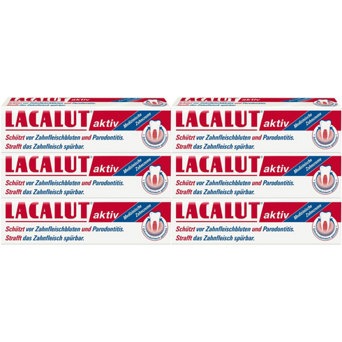 Lacalut Active Fluoride Toothpaste 독일 라카루트 액티브 100ml 치약, 6개