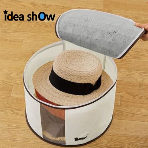 [텐이츠] 엘레강스 아이디어쇼 숯 투명 모자보관함 모자보관수납함 정리함 수납장 수납함 박스 먼지차단, 혼합색상, 1개