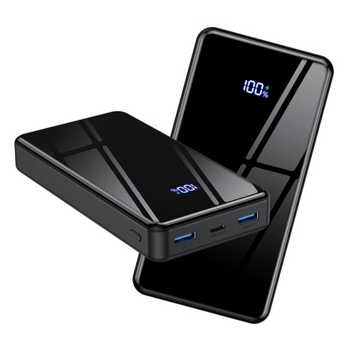 w코리아 - YINTO 대용량 보조배터리 고속충전 30000mAh PD 22.5W QC3.0 잔량표시, 블렉, JM5