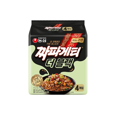 진라면순한맛 - 짜파게티 더 블랙 4p 116g, 12개