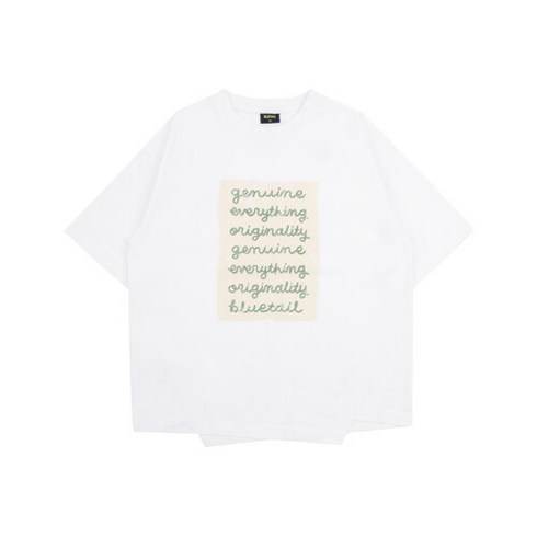 블루테일 [블루테일]AYA7TS03WT 화이트 언발란스 반팔 티셔츠