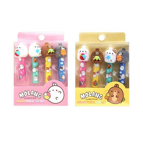 팝콘 몰랑 피규어 연필캡 세트 5개