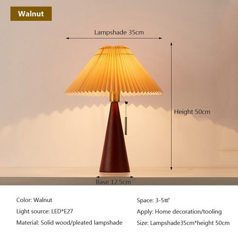 북유럽 스타일 우드 테이블 램프 미니멀리스트 LED 책상 장식 조명 스위치 포함 공부 거실 침실 침대 집, [02] TL124 Walnut, [03] Tricolor light, [02] EU Plug