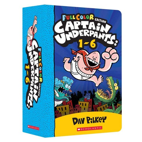 [캡틴언더팬츠 컬러판] Captain Underpants #1-6 Box Set (Color Edition), Scholastic, 9789814855792, Dav Pilkey