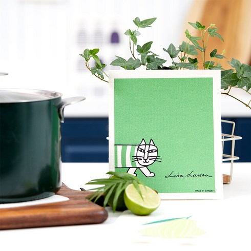 스칸네이처 스웨덴 셀룰로오스 에코행주 그린 미키, 1개