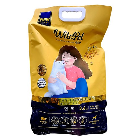 윌로펫헬시포뮬러강아지사료 - 윌로펫 헬시포뮬러 면역 강아지사료, 1개, 3.6kg, 닭