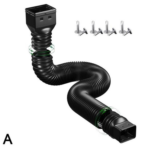 배관 1 팩 빗물 받이 다운 스파우트 확장 유연한 텔레스코픽 드레인 익스텐더 커넥터, 01 black, 1개